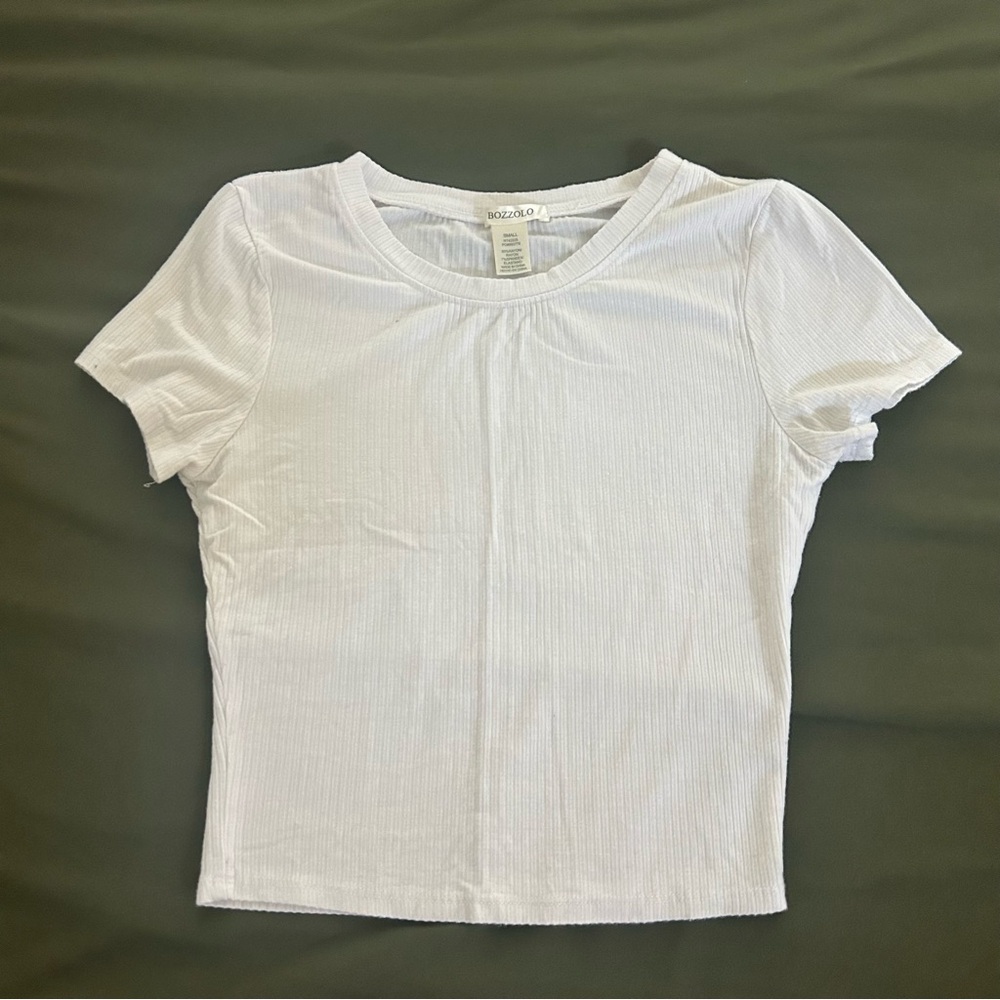 Ribbed White Top